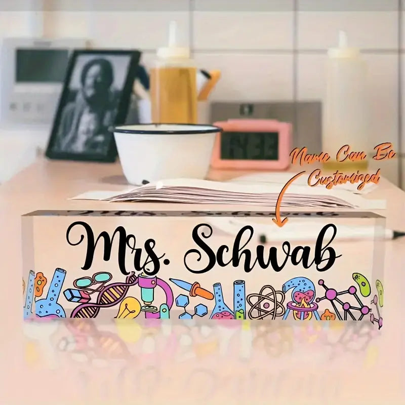 Customized Acrylic Desk Nameplate, Personalized Office Desk Sign, Name Tag for Boss, Teacher, Student, Lawyer, Doctor, Colleague Promotion Gift CT2T8