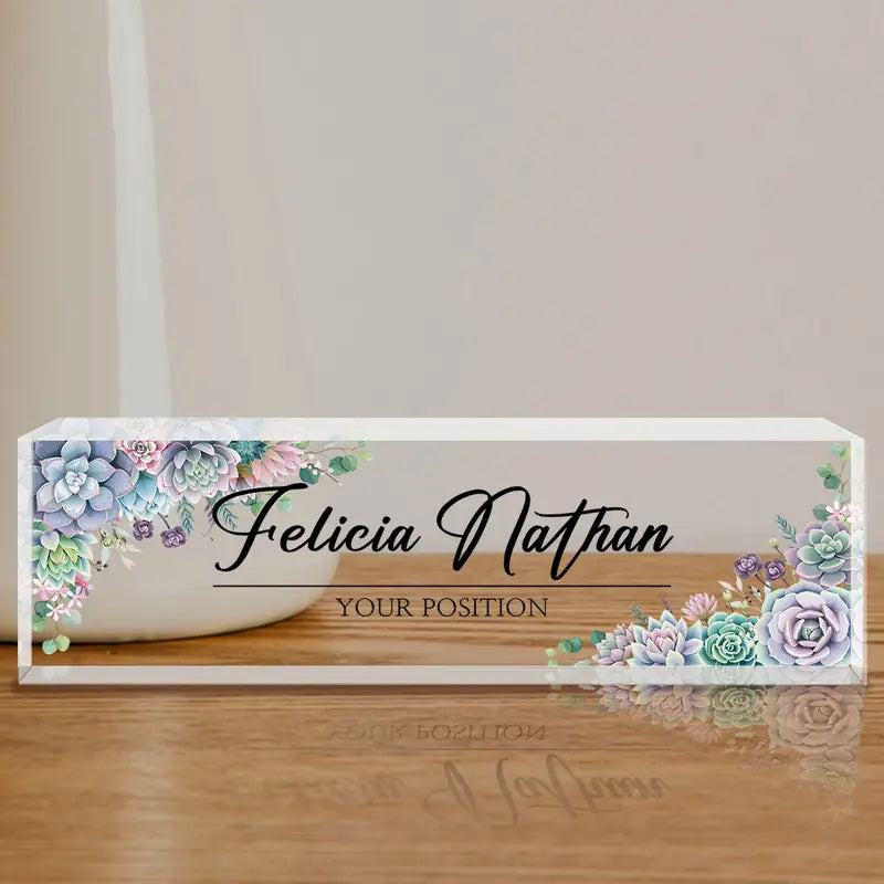 Desk Name Plate Personalized, Custom Acrylic Name Plates, Office Desk Decor, Personalized Desk Name Plate Appreciation Gifts For Teacher, Employee, Nurse, Coworker CT2T8