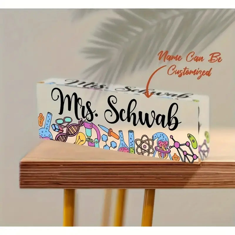 Customized Acrylic Desk Nameplate, Personalized Office Desk Sign, Name Tag for Boss, Teacher, Student, Lawyer, Doctor, Colleague Promotion Gift CT2T8
