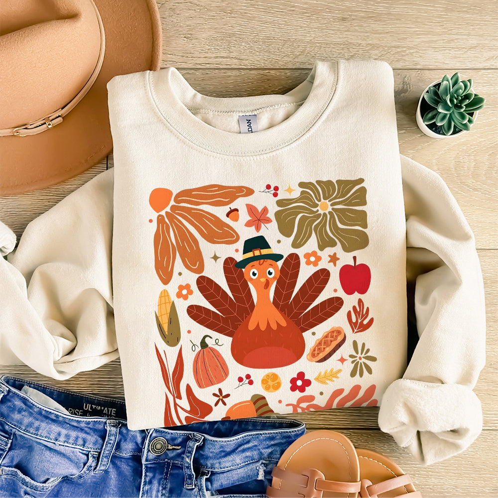 Boho Floral Turkey Png, Turkey Png, Thanksgiving Png, Gobble Png, Fall Turkey Png, Thanksgiving Sublimation, Pumpkin Png Sublimation Design PNG2309 03 NPN