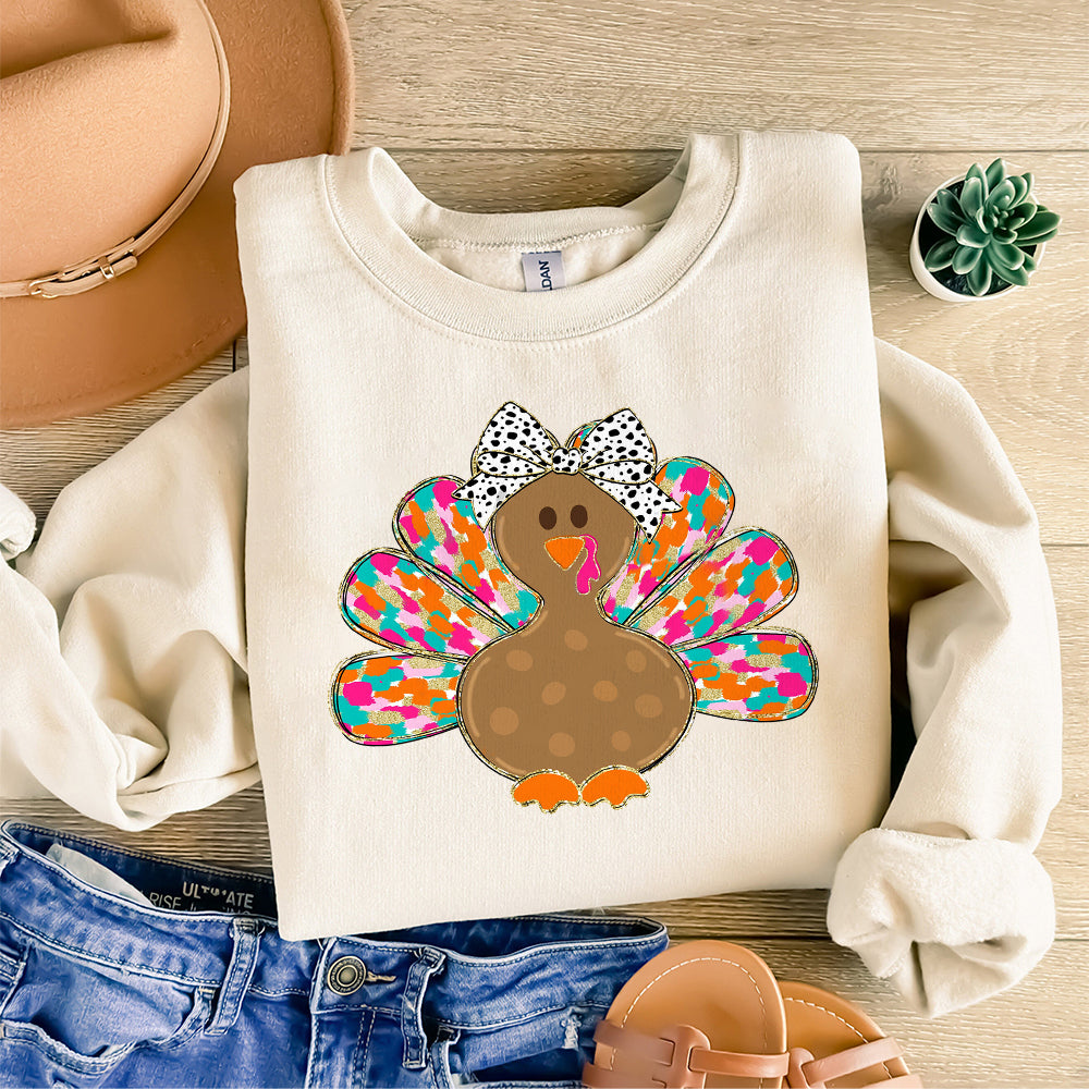 Digital Png File Separate Designs Turkey Funny Cute Thanksgiving Brushstroke Hat Bow Bundle Printable Dtf Sublimation INSTANT DOWNLOAD S207 do abccc