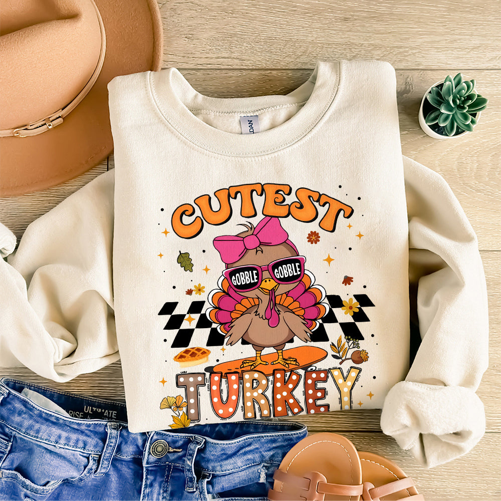 Cutest Turkey At The Table PNG, Cute Thanksgiving Png, Turkey Png, Thanksgiving Png, Coquette Bow, boyGirl Thanksgiving Kids sublimation S263 hong