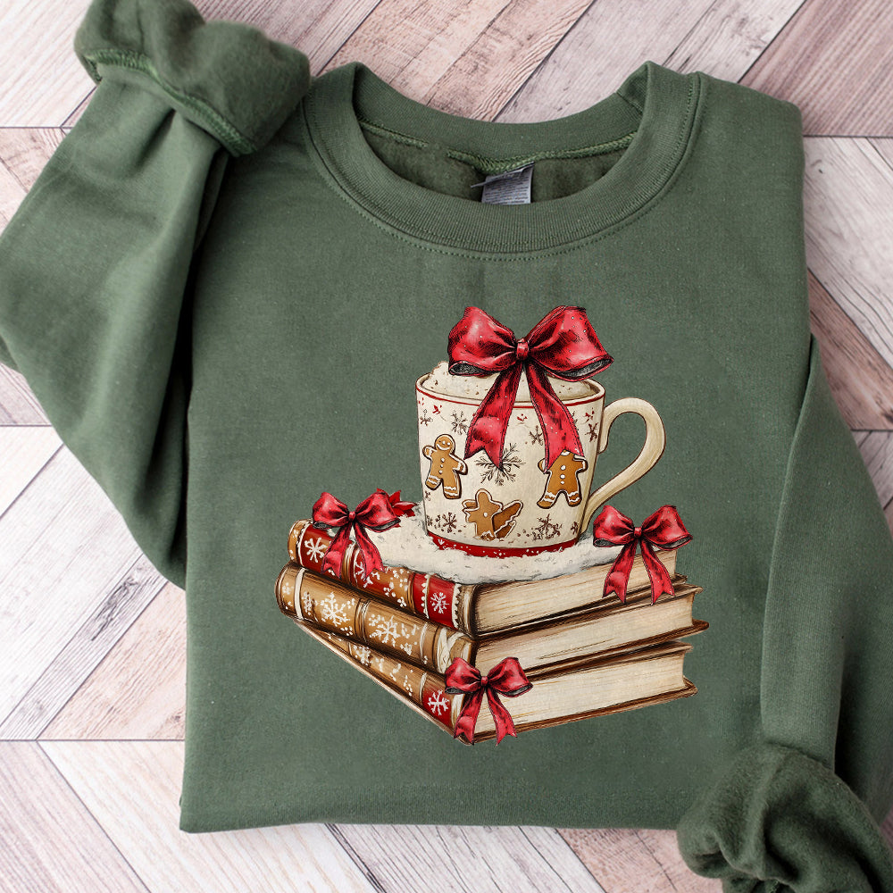 Book Club Png, Book Lover Gift, Bookish Christmas Png, Christmas Book Lover Png, Bookworm Christmas T-Png VAA