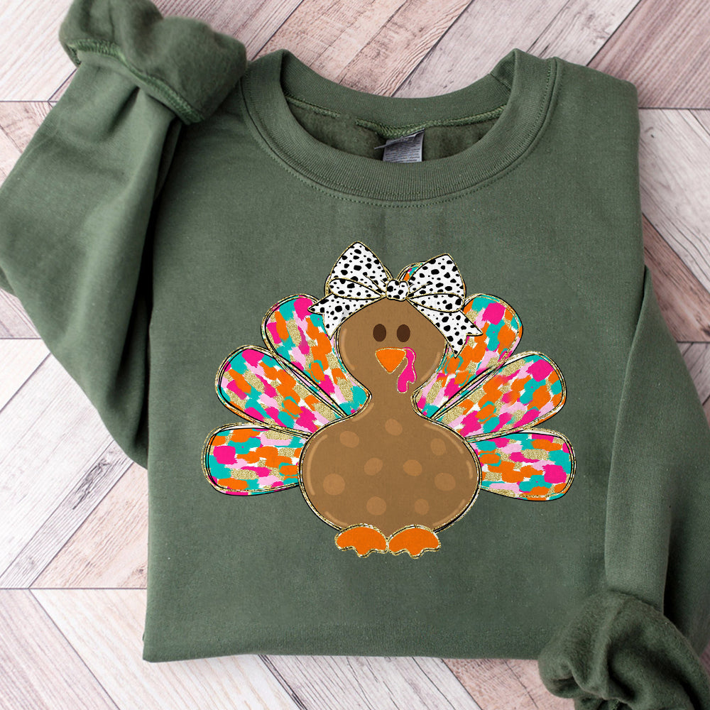 Digital Png File Separate Designs Turkey Funny Cute Thanksgiving Brushstroke Hat Bow Bundle Printable Dtf Sublimation INSTANT DOWNLOAD S207 do abccc