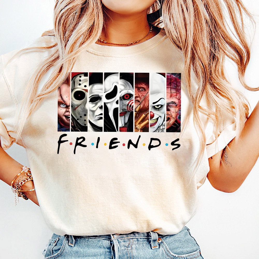Horror Characters Friends Shirt, Horror Friends Shirt, Halloween Character Shirt, Horror Shirt, Horror Movie Shirt, Halloween Shirt, Halloween Friends TM1510 03