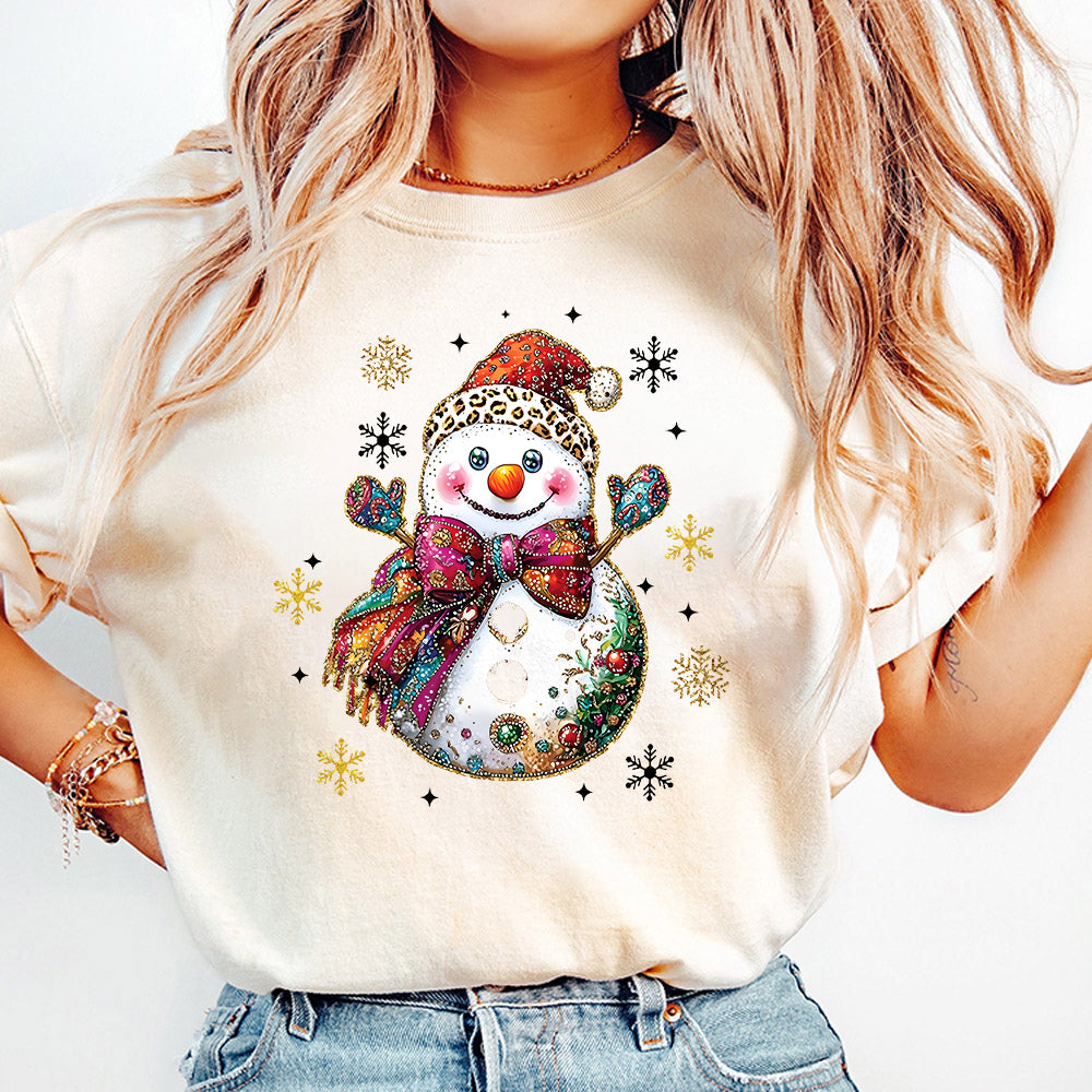 Colorful Coquette Glitter Christmas snowman Png, Girly snowman Design,Bright Color Christmas Coquette Dalmatian Dots PNG1510 06 NPN