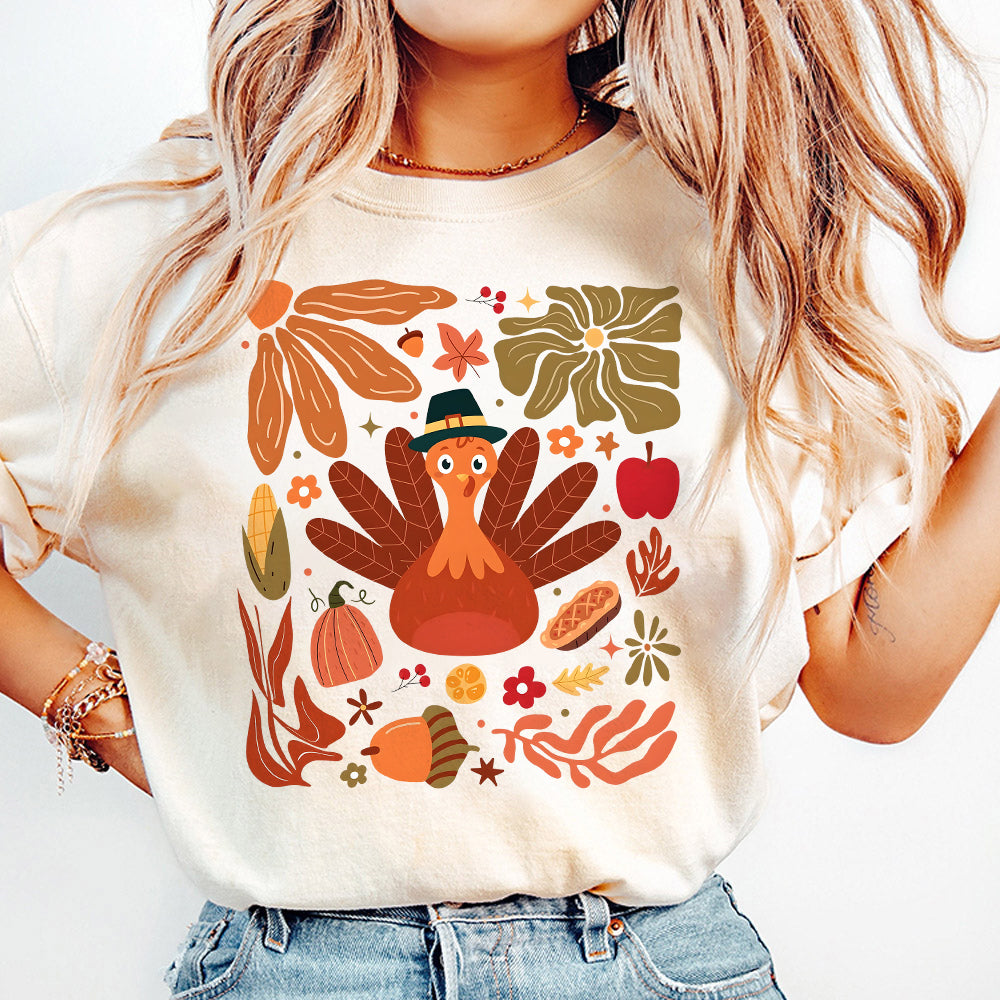 Boho Floral Turkey Png, Turkey Png, Thanksgiving Png, Gobble Png, Fall Turkey Png, Thanksgiving Sublimation, Pumpkin Png Sublimation Design PNG2309 03 NPN