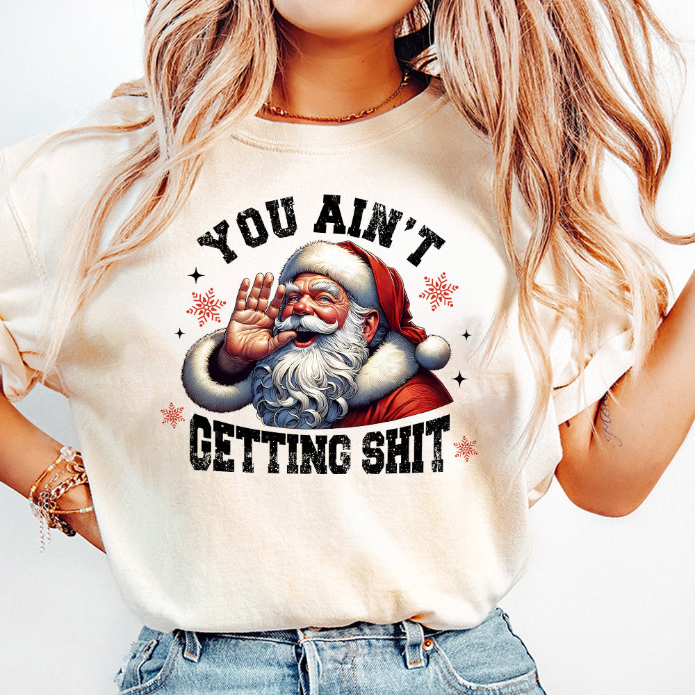 You Ain't Gettin' Shit Png, Trendy Christmas Png, Santa Claus Png, Santa Claus Funny Designs, Trendy Funny Santa Claus Png, Digital File S205 abccc