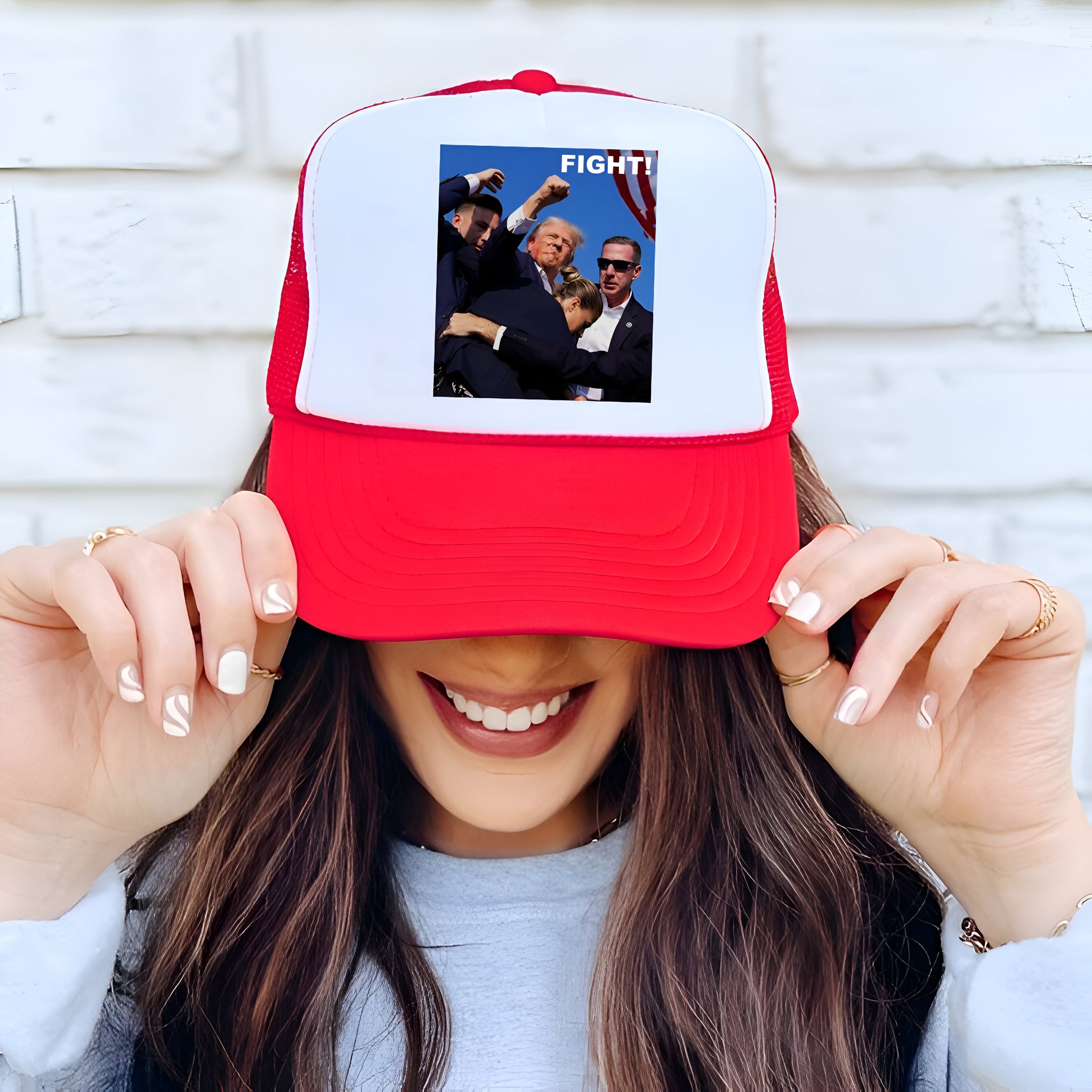 Fight Donald Trump Trucker Hat, I Will Fight Trump, I Stand With Trump, Make America Great Again, Donald Trump Trucker Hat, Trump Trucker Hat Tu1 1