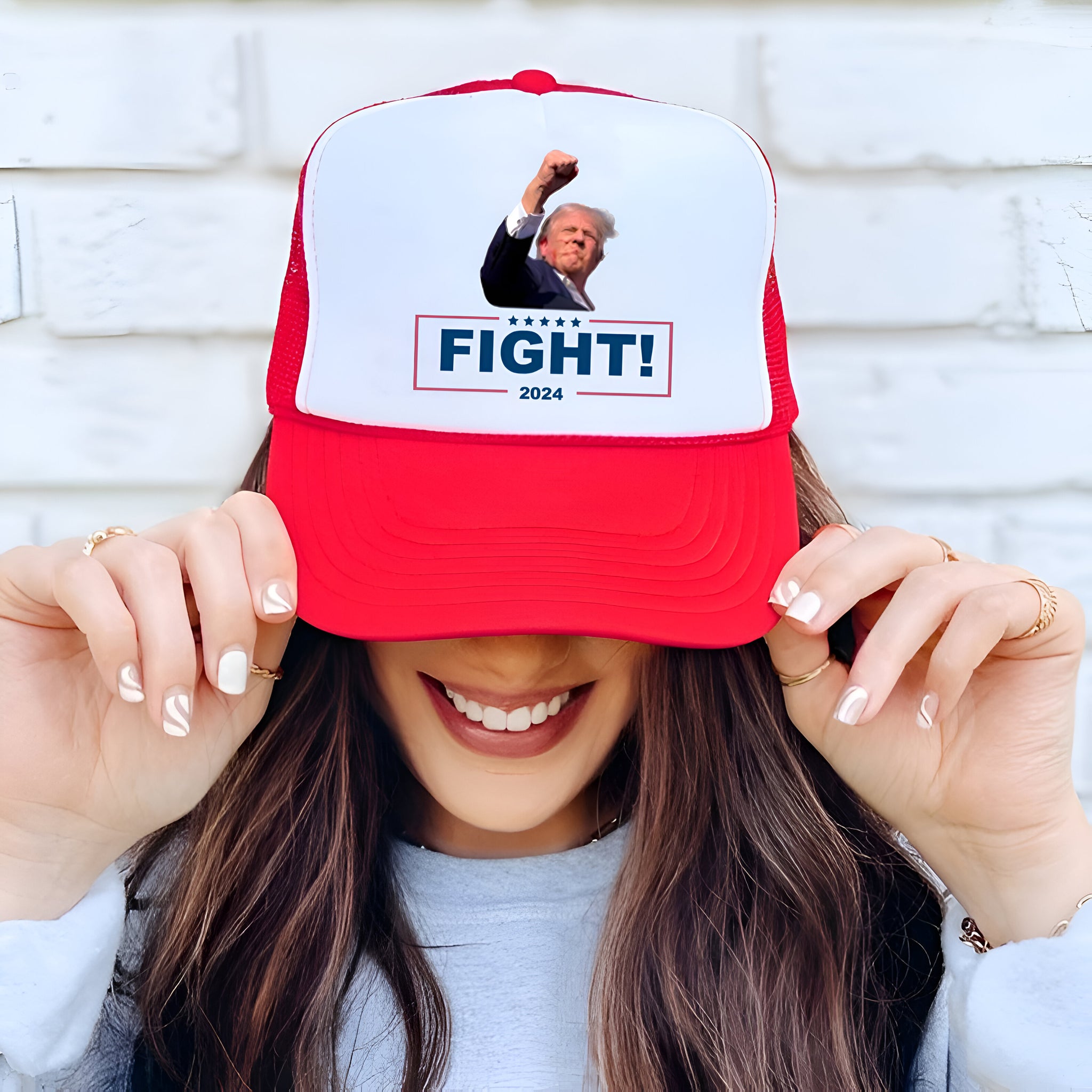 Fight Donald Trump Trucker Hat, I Will Fight Trump, I Stand With Trump, Make America Great Again, Donald Trump Trucker Hat, Trump Trucker Hat Tu1 3