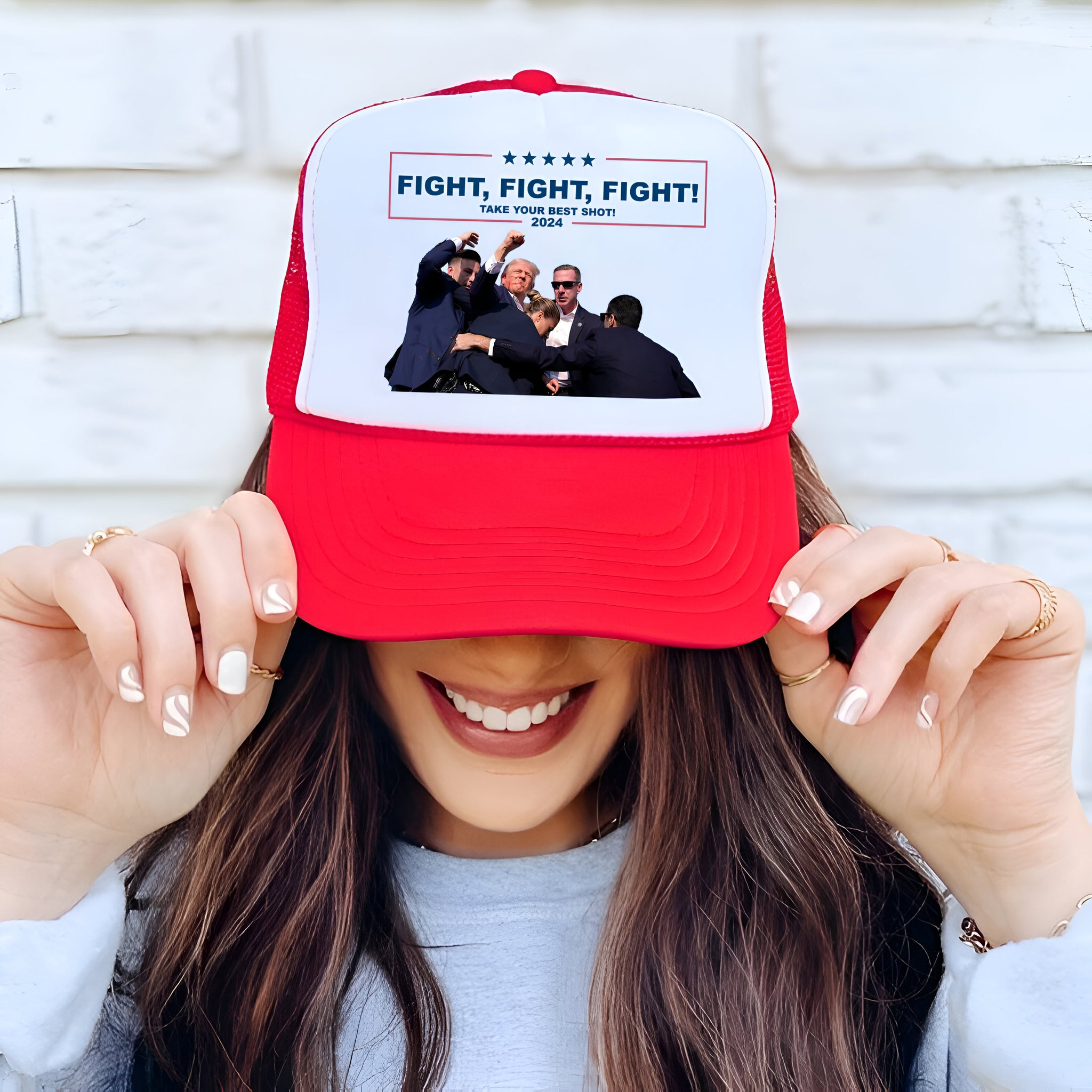 Fight Donald Trump Trucker Hat, I Will Fight Trump, I Stand With Trump, Make America Great Again, Donald Trump Trucker Hat, Trump Trucker Hat Tu1 7