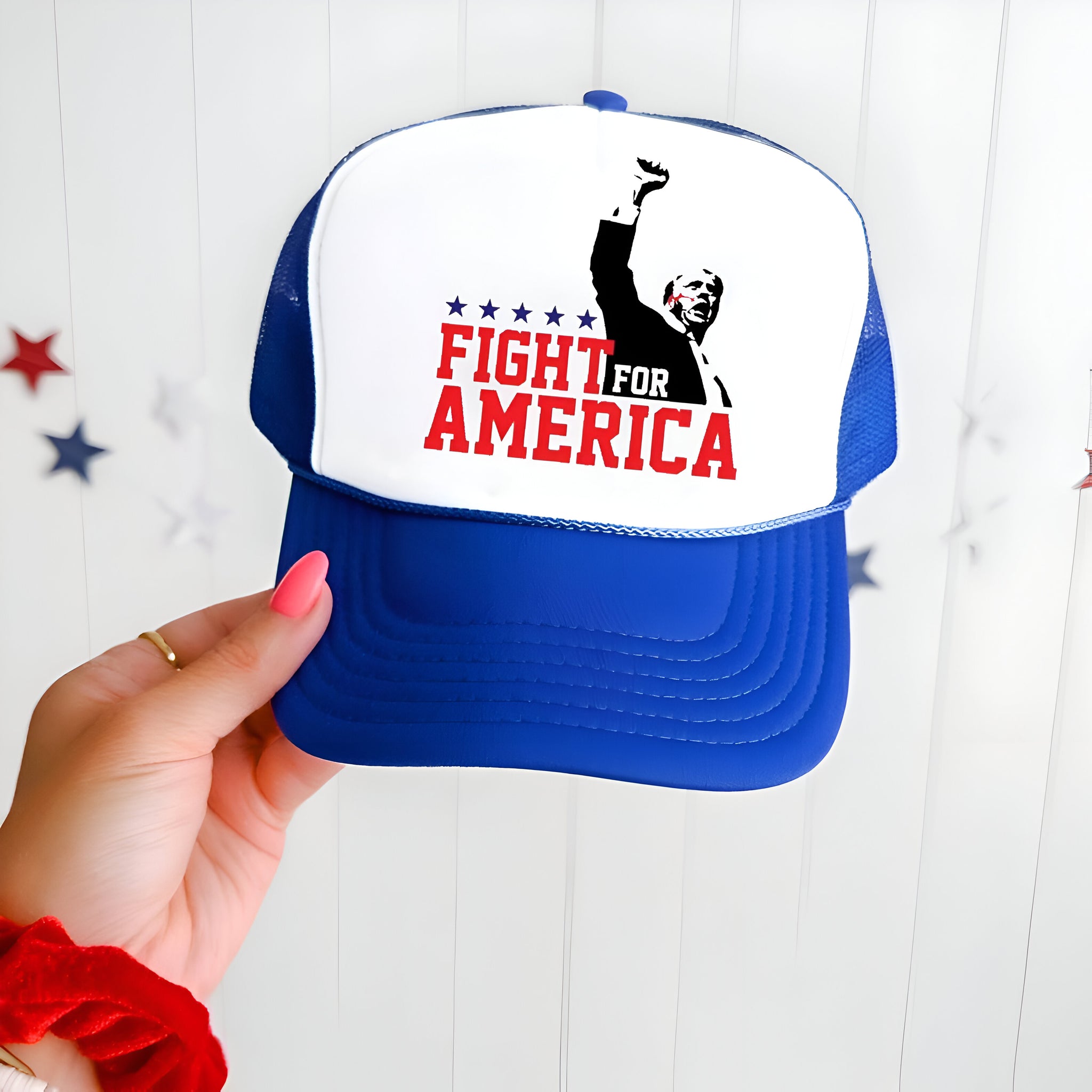 Fight Donald Trump Trucker Hat, I Will Fight Trump, I Stand With Trump, Make America Great Again, Donald Trump Trucker Hat, Trump Trucker Hat Tu1 2