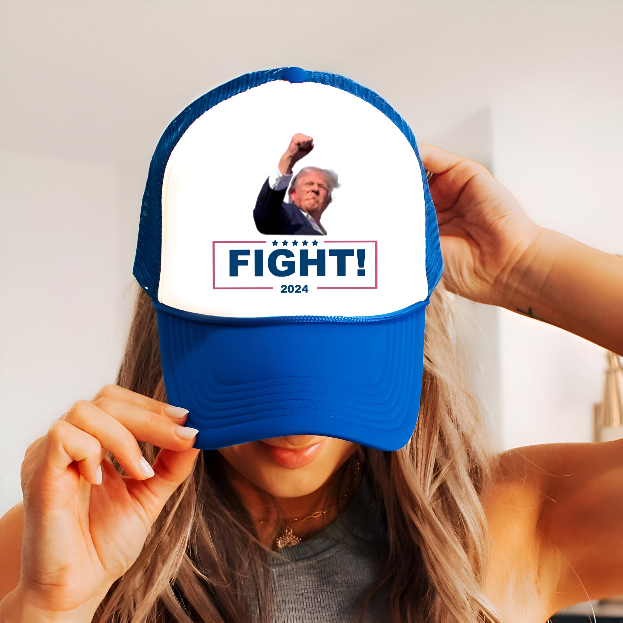 Fight Donald Trump Trucker Hat, I Will Fight Trump, I Stand With Trump, Make America Great Again, Donald Trump Trucker Hat, Trump Trucker Hat Tu1 3