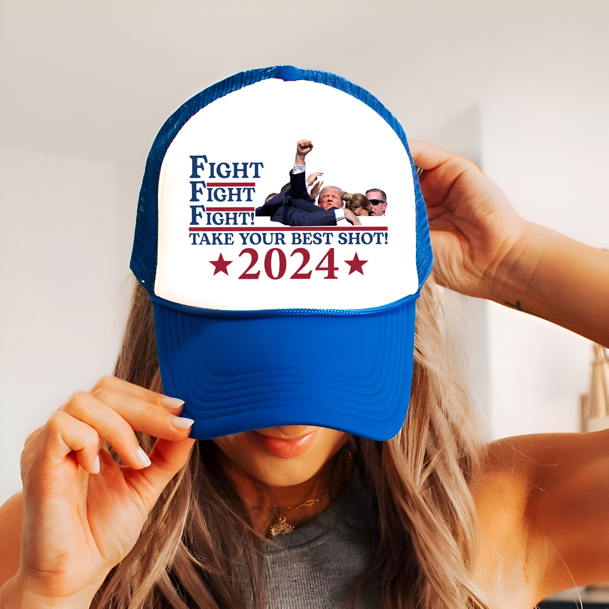 Fight Donald Trump Trucker Hat, I Will Fight Trump, I Stand With Trump, Make America Great Again, Donald Trump Trucker Hat, Trump Trucker Hat Tu1 5