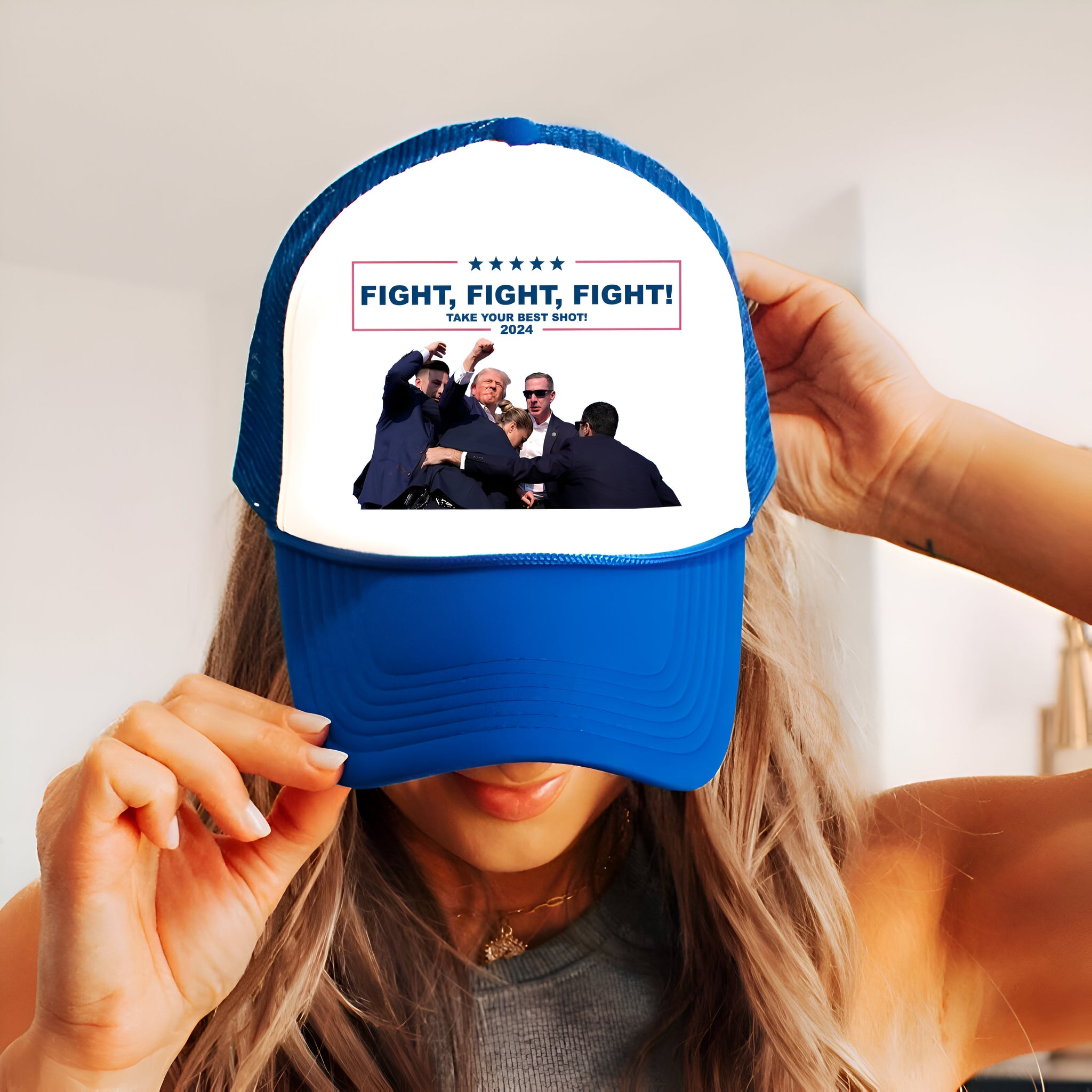 Fight Donald Trump Trucker Hat, I Will Fight Trump, I Stand With Trump, Make America Great Again, Donald Trump Trucker Hat, Trump Trucker Hat Tu1 7