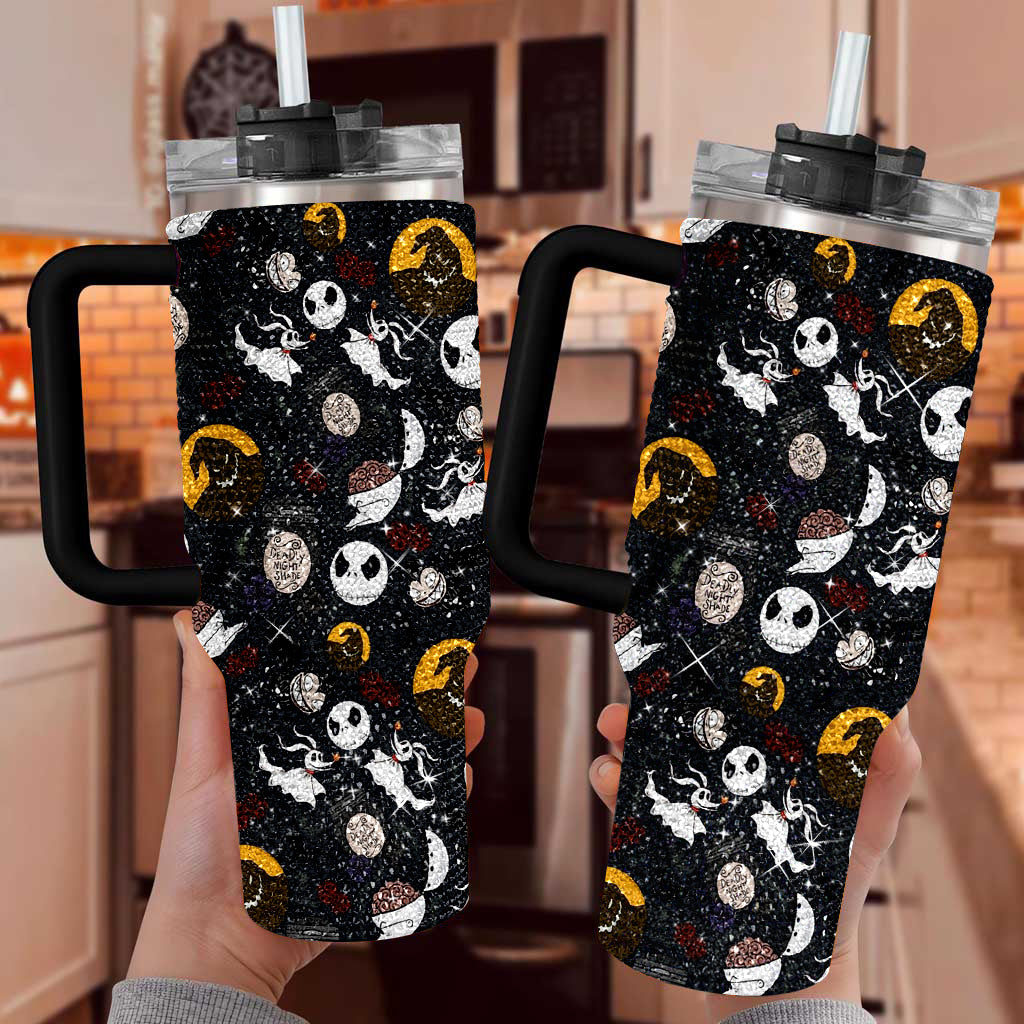 Rhinestone Tumbler Halloween, Tumbler 40oz Halloween Dripping Rhinestone Tumbler 40oz, Horror Bling 40oz Cup TUM2908