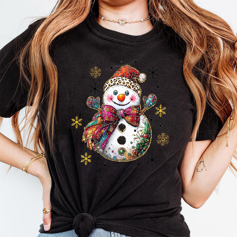 Colorful Coquette Glitter Christmas snowman Png, Girly snowman Design,Bright Color Christmas Coquette Dalmatian Dots PNG1510 06 NPN