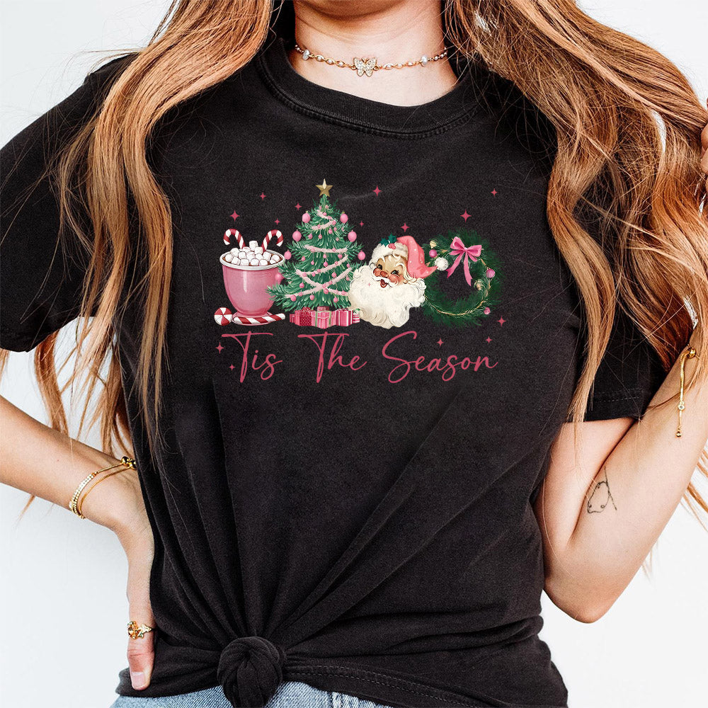 Tis The Season PNG, Coquette Bow Christmas PNG, Retro Christmas Crewneck, Girly Christmas Sweater, Merry Christmas S114 SNA