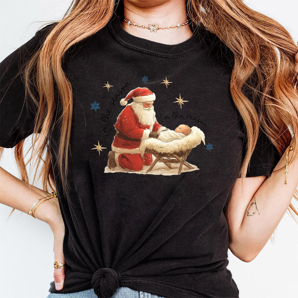 Jesus is the reason For the Season PNG, Christmas Season Png, Christmas Jesus png, Santa and Jesus Christmas Png Instant Download S134 SNA