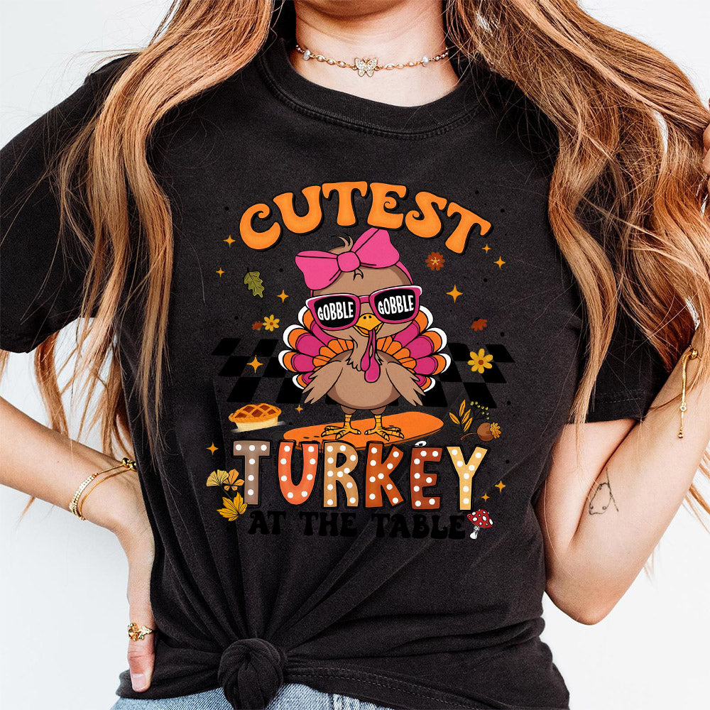 Cutest Turkey At The Table PNG, Cute Thanksgiving Png, Turkey Png, Thanksgiving Png, Coquette Bow, boyGirl Thanksgiving Kids sublimation S263 hong