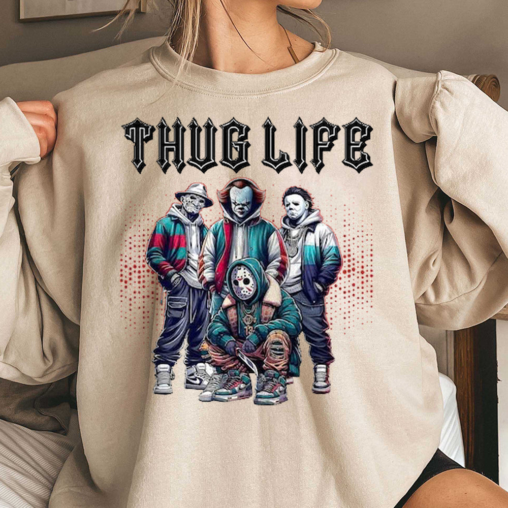 Thug Life Horror Movie Shirt, Friends Horror Characters Shirt, Horror Movie Killers Shirt, Scary Shirt, Halloween Shirt, Friend Horror Shirt  HW2008 01