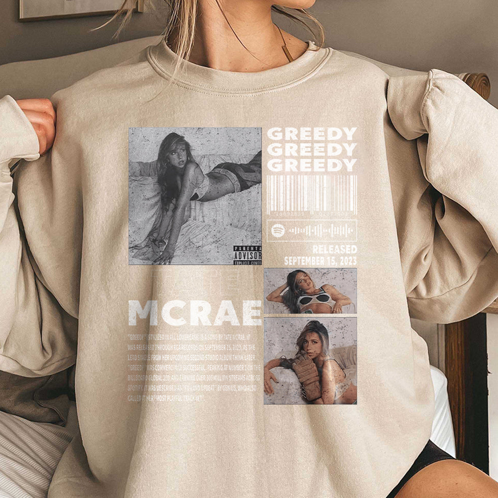 Retro Tate Mcrae Greedy Album Shirt, Tate Mcrae 2024 Tour T-Shirt, Tate Mcrae Uh Oh Sweatshirt, Tate Mcrae Fan Merch, Gift For Her FFF