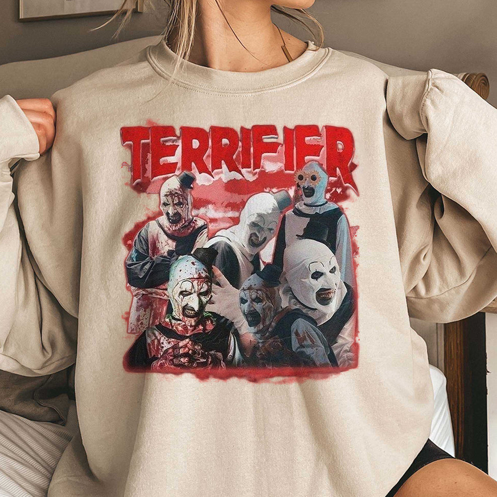 Terrifier Vintage T-Shirt, Horror Movie Terrifier Tee, Halloween Scary Character Shirt, Terrifier Clown Fans Shirt, Halloween Gifts KKK