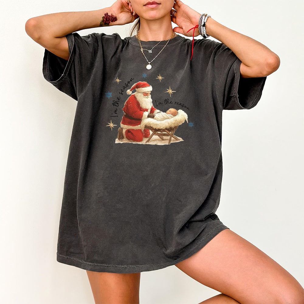 Jesus is the reason For the Season PNG, Christmas Season Png, Christmas Jesus png, Santa and Jesus Christmas Png Instant Download S134 SNA