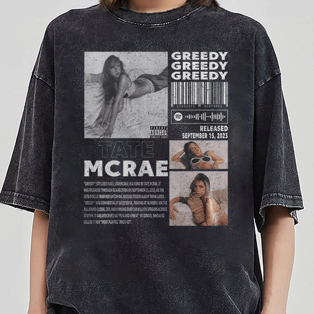 Retro Tate Mcrae Greedy Album Shirt, Tate Mcrae 2024 Tour T-Shirt, Tate Mcrae Uh Oh Sweatshirt, Tate Mcrae Fan Merch, Gift For Her FFF
