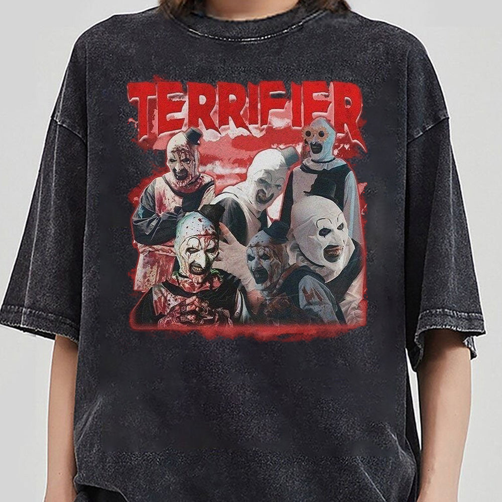 Terrifier Vintage T-Shirt, Horror Movie Terrifier Tee, Halloween Scary Character Shirt, Terrifier Clown Fans Shirt, Halloween Gifts KKK