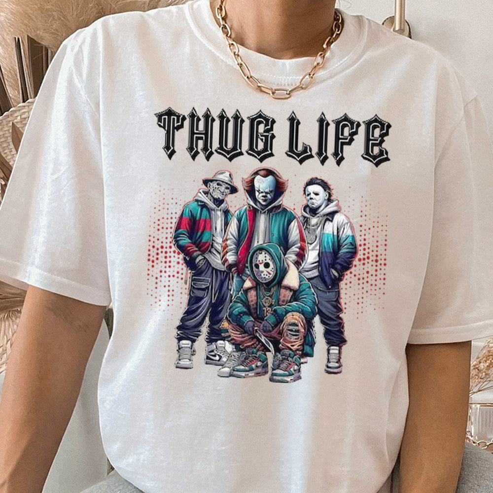 Thug Life Horror Movie Shirt, Friends Horror Characters Shirt, Horror Movie Killers Shirt, Scary Shirt, Halloween Shirt, Friend Horror Shirt  HW2008 01