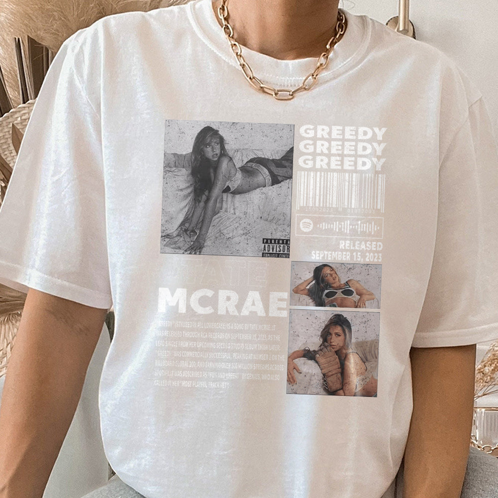 Retro Tate Mcrae Greedy Album Shirt, Tate Mcrae 2024 Tour T-Shirt, Tate Mcrae Uh Oh Sweatshirt, Tate Mcrae Fan Merch, Gift For Her FFF