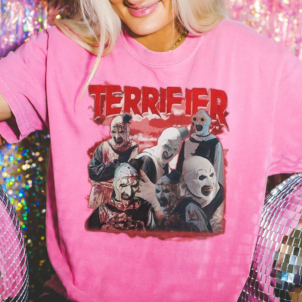 Terrifier Vintage T-Shirt, Horror Movie Terrifier Tee, Halloween Scary Character Shirt, Terrifier Clown Fans Shirt, Halloween Gifts KKK