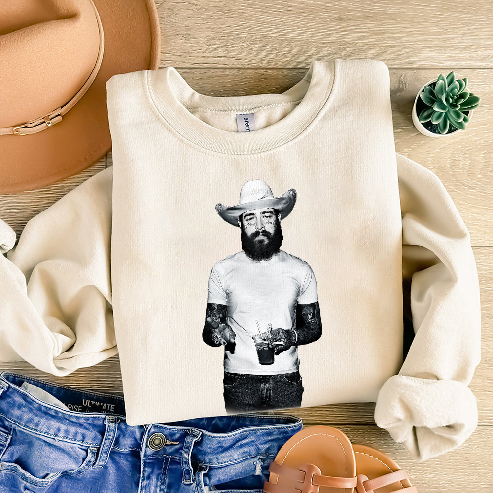 Vintage Post Malone Shirt, Posty Rapper Shirt, Country Music Sweatshirt, Morgan Wallen Hoodie, Festival Sweater, Western Style Concert Top TMN