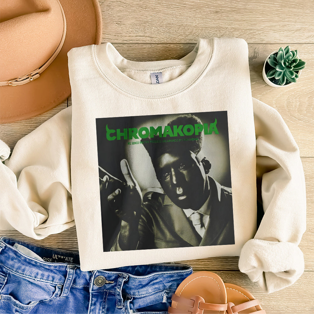 Tyler the Creator Chromakopia Png, rap album merch, hip-hop fashion, music fan apparel, trendy streetwear, Tyler fan gear T41 SNA