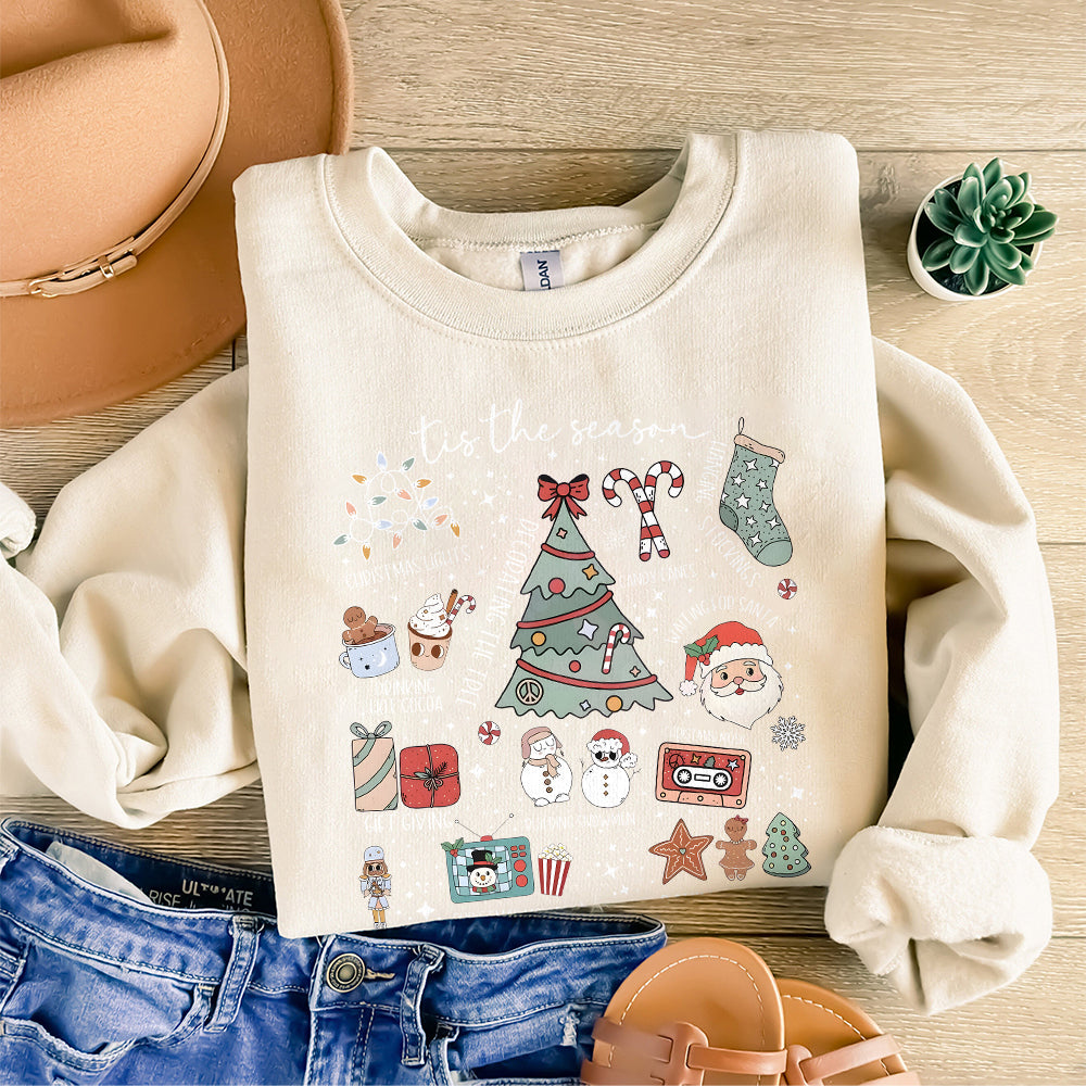 Retro Christmas Png, Xmas Png, Tis The Season Christmas Png, Cute Santa Holiday Sublimation Design, Trendy Festive Png, Hot Cocoa Png S228 3 SNA