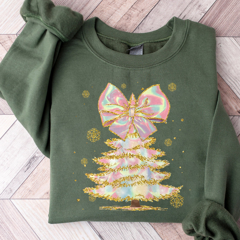 Iridescent Christmas Tree PNG, Coquette Christmas Png, Iridescent Christmas Png, Girly Christmas Png, Colorful Glitter Christmas Tree Png S3 OO
