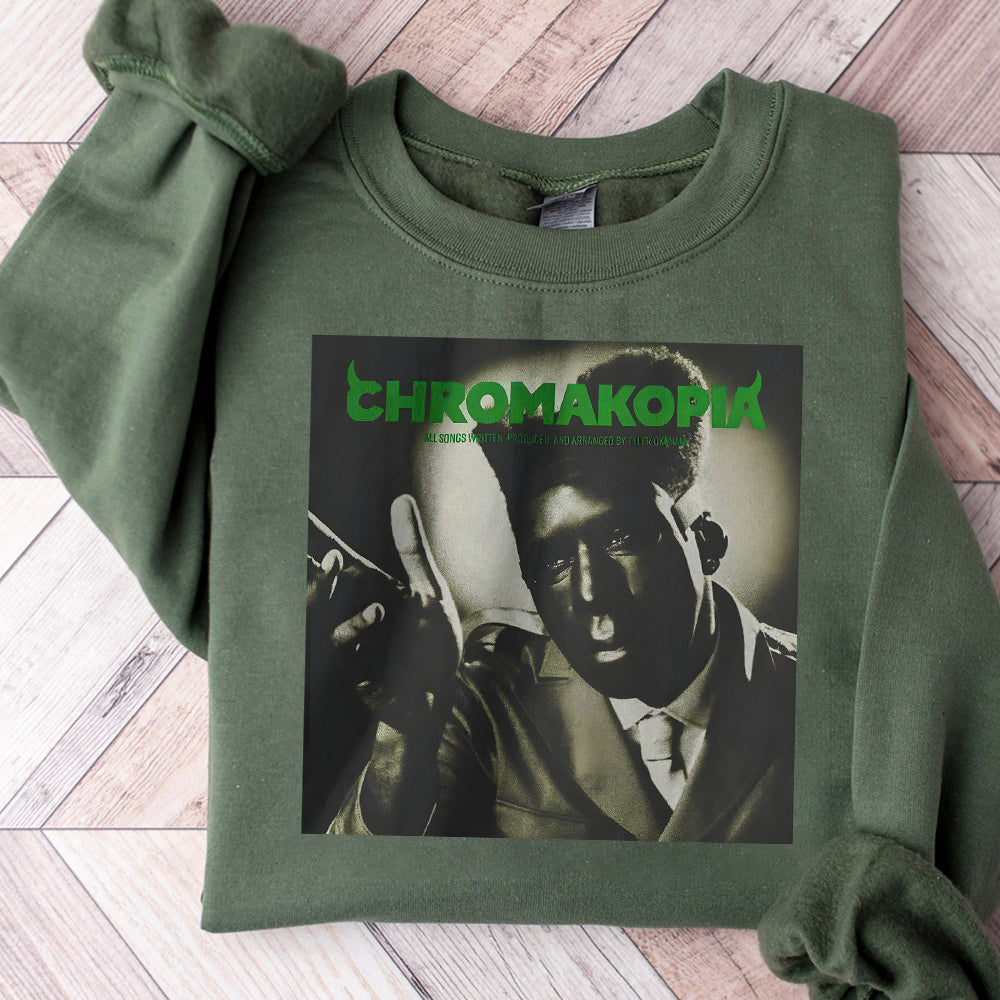 Tyler the Creator Chromakopia Png, rap album merch, hip-hop fashion, music fan apparel, trendy streetwear, Tyler fan gear T41 SNA