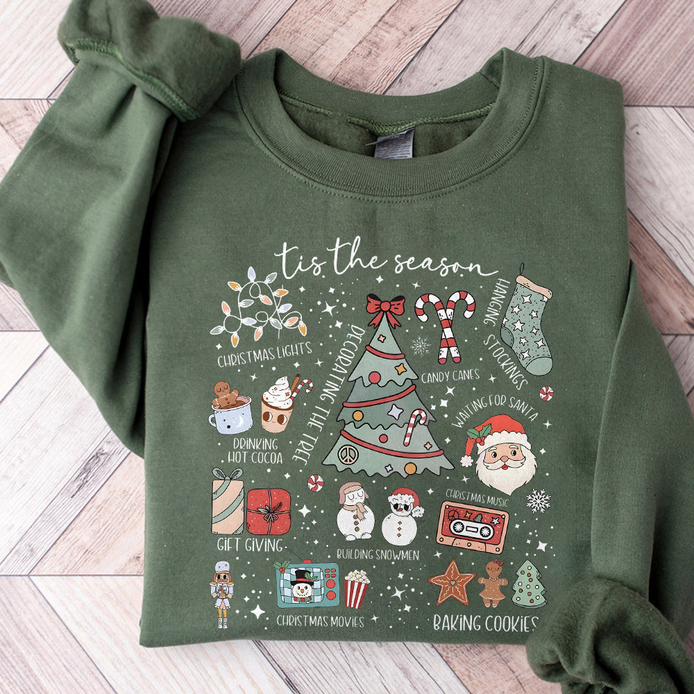 Retro Christmas Png, Xmas Png, Tis The Season Christmas Png, Cute Santa Holiday Sublimation Design, Trendy Festive Png, Hot Cocoa Png S228 3 SNA