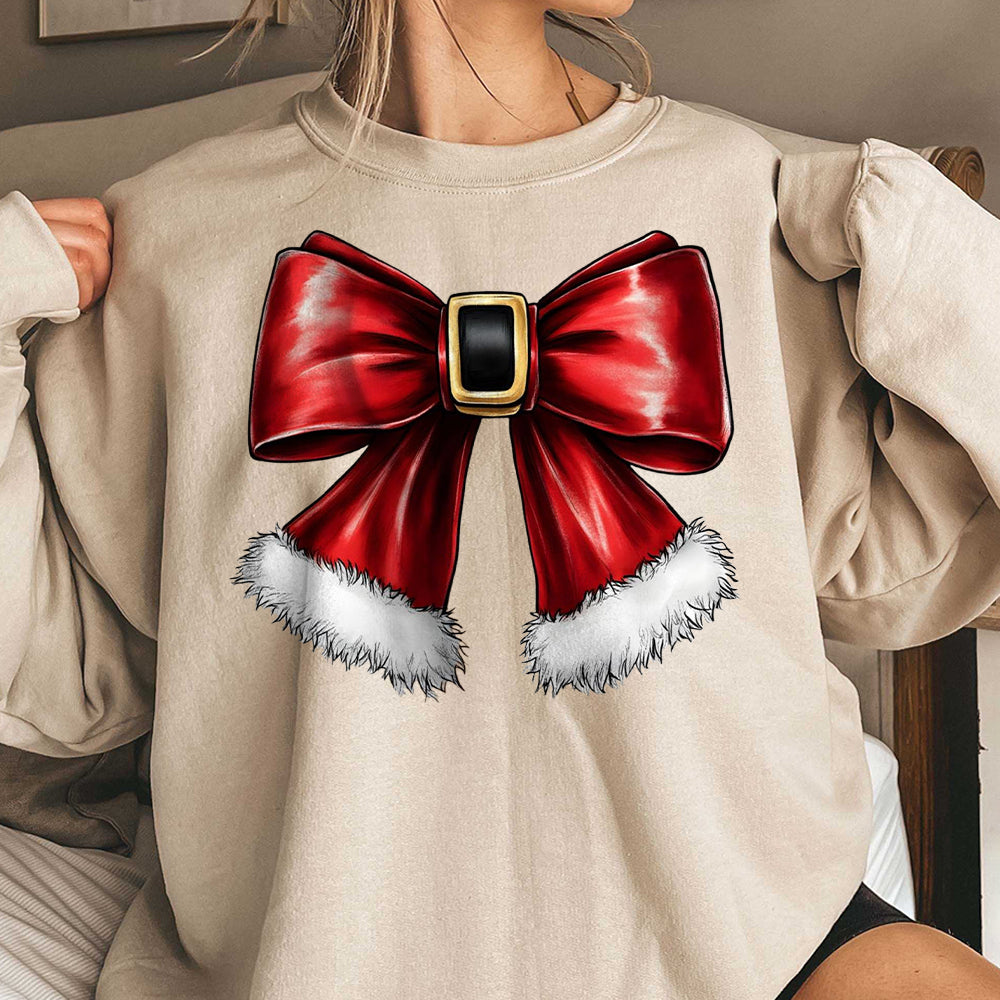 Christmas Coquette bow Shirt, Christmas santa bow Shirt, Christmas  T Shirt s, Christmas Shirt, Christmas AAA