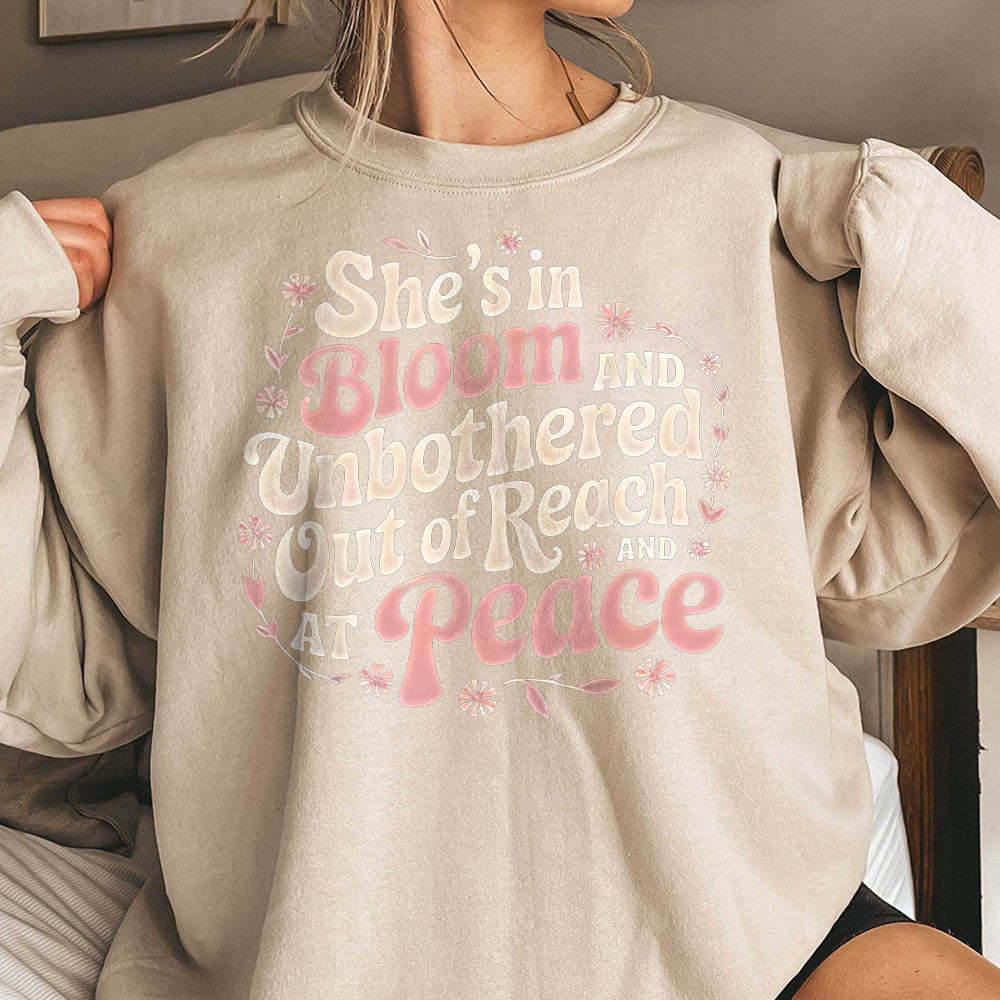 She's in Bloom and Unbothered shirt, Out of Reach and At Peace Shirt, She is in Bloom Mantra T-Shirt, Jennifer Lopez Tee NNN