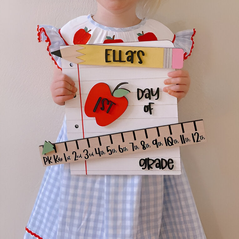 Personalized First_100th_Last Day of School Wooden Sign Back to School Sign Kit Keepsake Gift Ideas for Kids Scsign