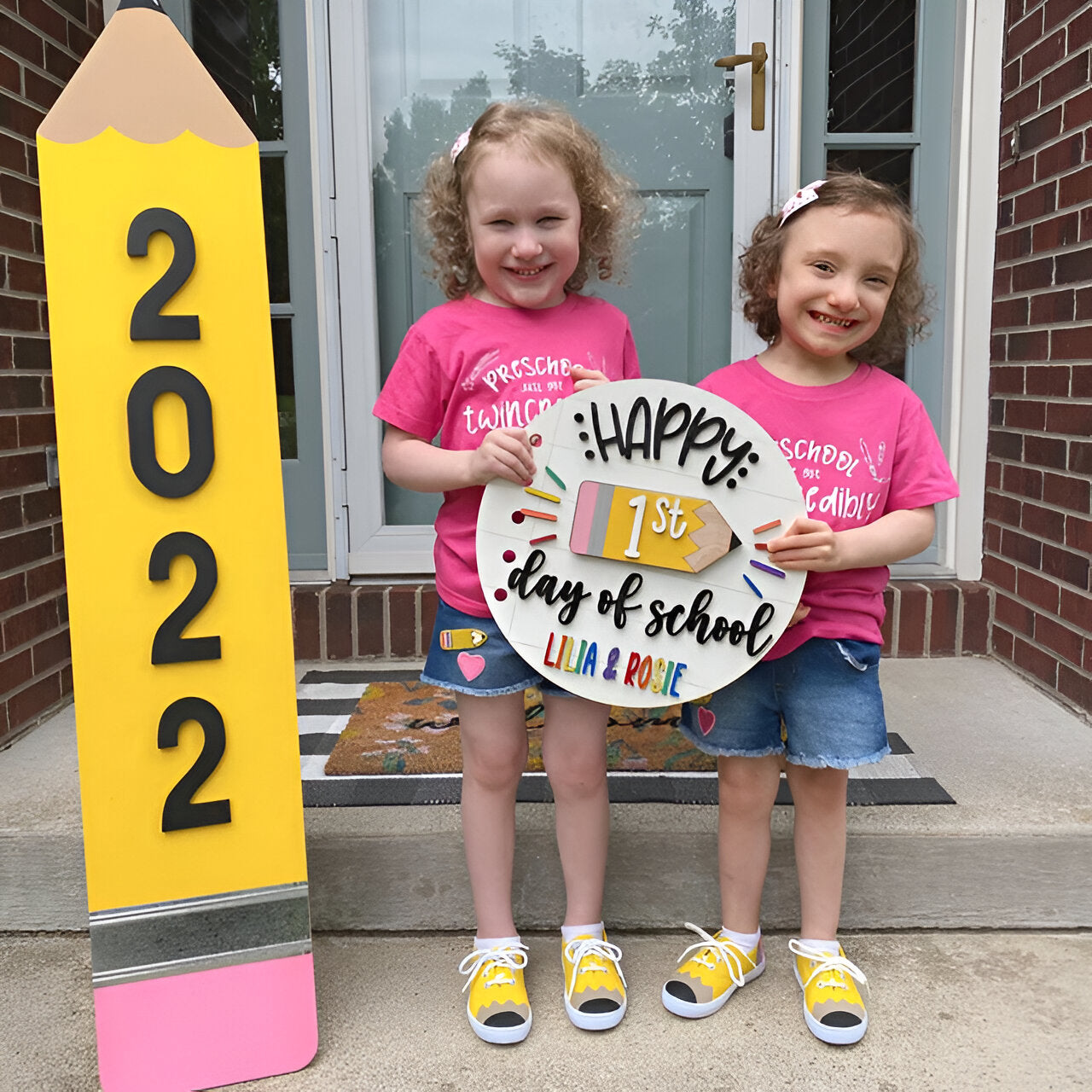 Custom Wooden Interchangeable First Day of School Sign Personalized Back to School Gifts Teacher Gifts Scsign