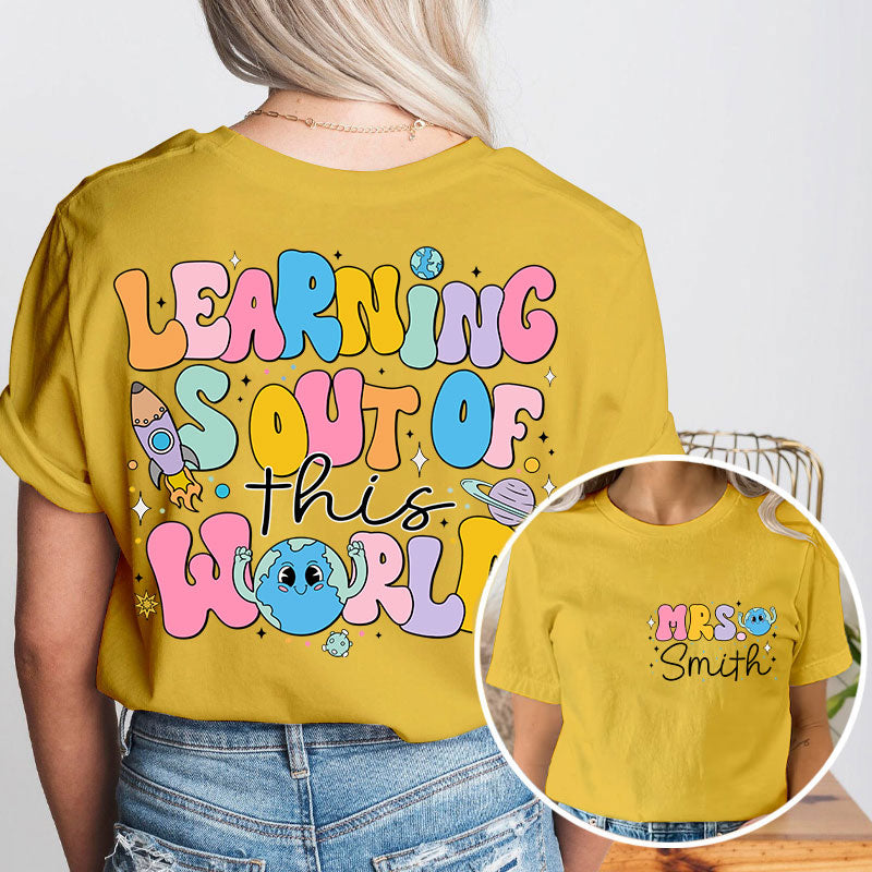 Personalized My Students Are All Shining Stars Teacher Two Sided T-Shirt 2MAT68