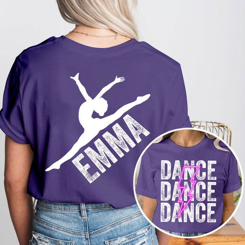 Personalized Pink Lighting Dance Teacher Two Sided T-Shirt 2MAT88