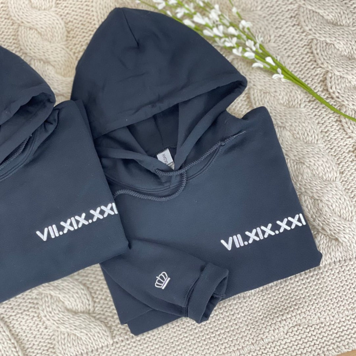 Roman Numeral Anniversary Hoodie, Roman Numeral Sweatshirt Embroidered em1