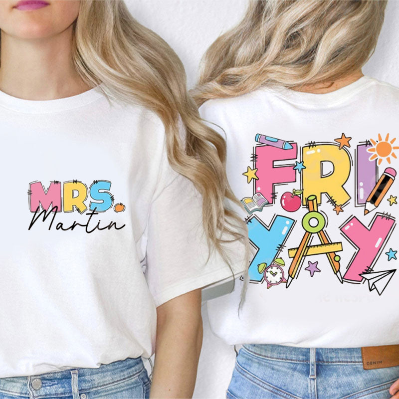 Personalized Name All Feelings Are Okay Teacher Two Sided Sweatshirt 2MAT68