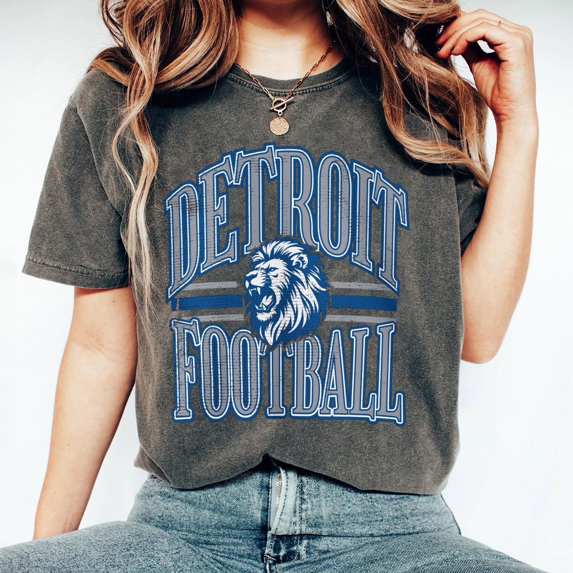 Detroit Football Sweatshirt, Vintage Detroit Lions Crewneck Sweatshirt Shirt, Lions Gear, Detroit Lions Hoodie CCC