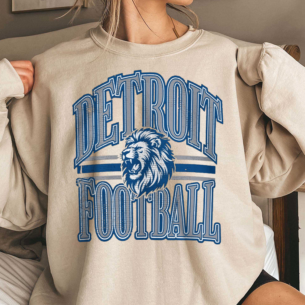 Detroit Football Sweatshirt, Vintage Detroit Lions Crewneck Sweatshirt Shirt, Lions Gear, Detroit Lions Hoodie CCC