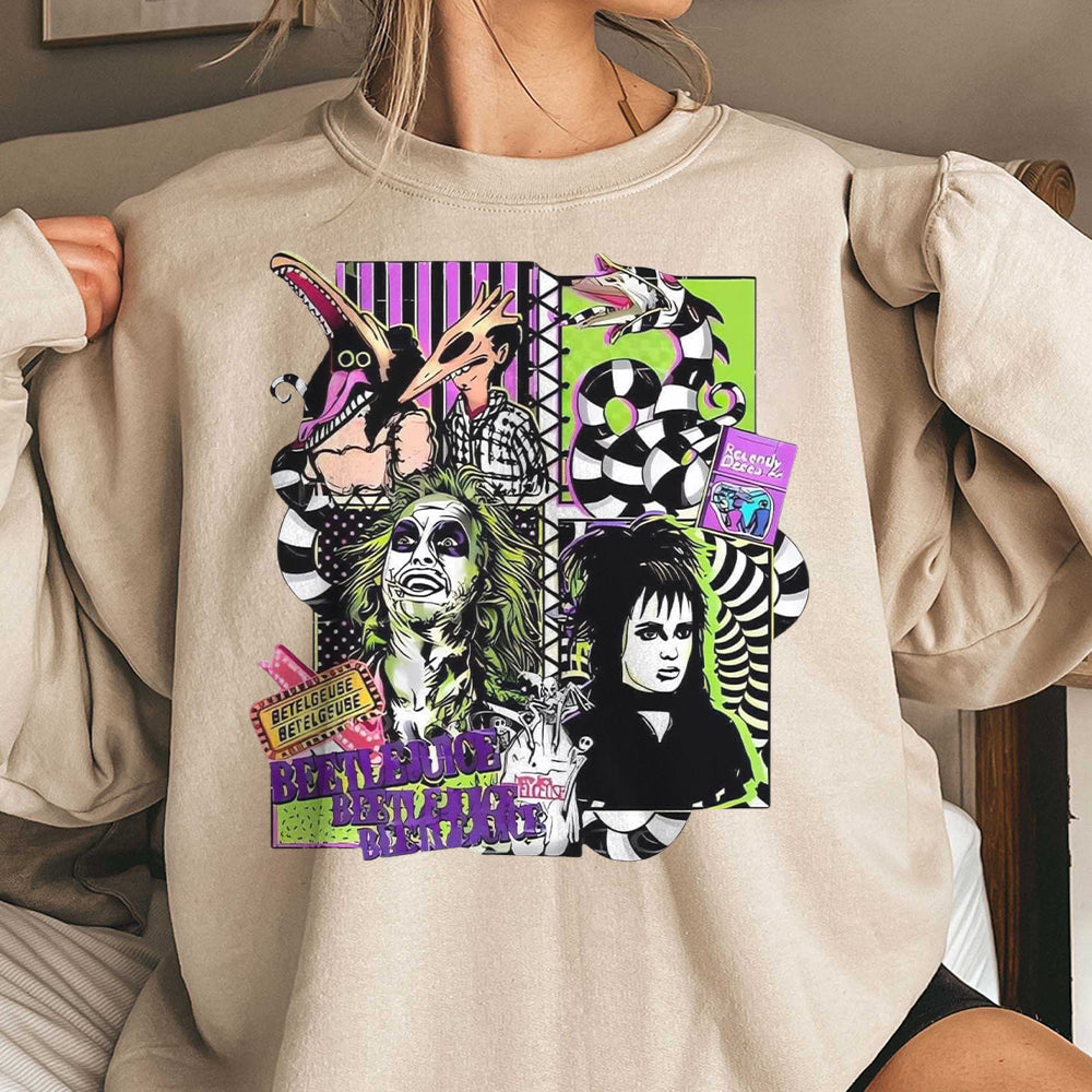 Halloween Beetle Movies Shirt, Halloween Sandworm Beet Striped Shirt, Retro Horror Characters, The Juice Is Loose  BBB